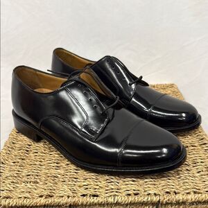 BNWOT Bostonian Luxe Classic Black Leather Men's Dress Shoes Sz 11 1/2